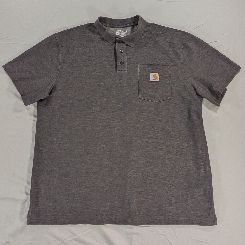 Carhartt Men's Heather Charcoal Gray Polo Shirt
